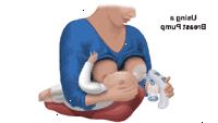 Illustration demonstrerer brugen af brystpumpe Illustration demonstrerer brugen af brystpumpe