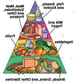 Diabetes mad pyramide viser base af brød, korn og andre stivelser. Grøntsager og frugt er næste. Oven på disse er mælk og yoghurt, og kød, kød erstatninger og andre proteiner. Toppen af pyramiden er fedt, slik og alkohol. Diabetes mad pyramide viser base af brød, korn og andre stivelser. Grøntsager og frugt er næste. Oven på disse er mælk og yoghurt, og kød, kød erstatninger og andre proteiner. Toppen af pyramiden er fedt, slik og alkohol.