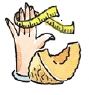 En 2-tommers skive melon handler om bredden af ​​3 fingre.