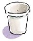 3/4 kop er størrelsen af ​​en standard styrofoam cup.
