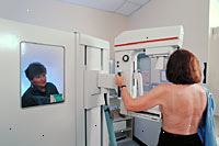 Billede af en mammografi procedure Billede af en mammografi procedure